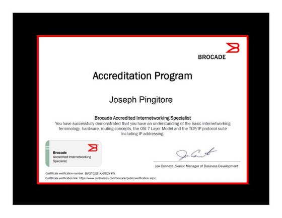 Brocade Certified vRouter Engineer 2013 certificate | PDF