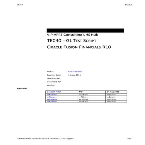 NHS SSC Fusion_GL_UAT_Test Script v2.0