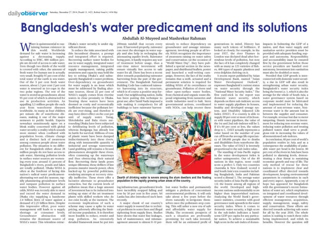 Water Predicament Bangladesh