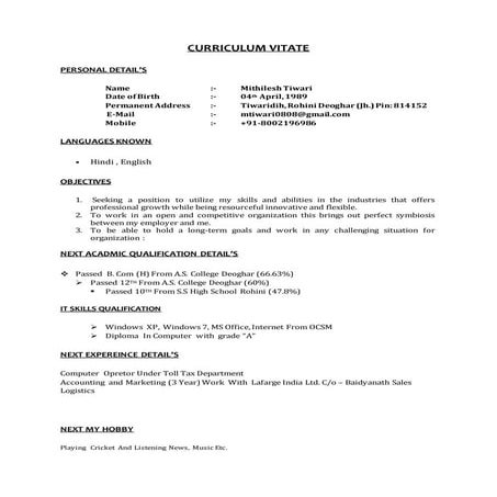 vinod cv - Copy | DOCX