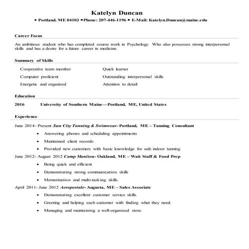 Katelyn Duncan Resume 2015