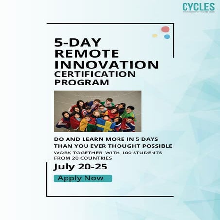 5 Day Remote Innovation Certification Program