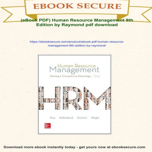 (eBook PDF) Human Resource Management 9th Edition by Raymond | PDF