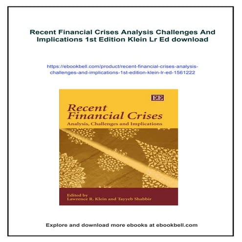 Recent Financial Crises Analysis Challenges And Implications 1st Edition Klei...