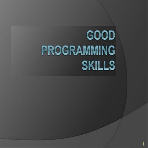 GOOD PROGRAMMING | PPT