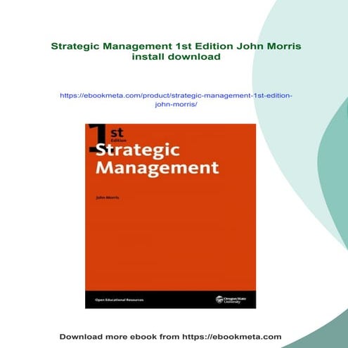 Strategic Management 1st Edition John Morris