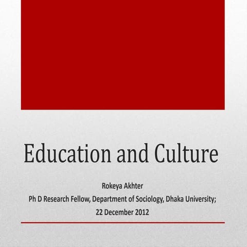 Education and Culture
