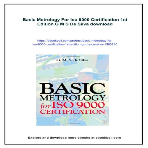 Basic Metrology For Iso 9000 Certification 1st Edition G M S De Silva | PDF
