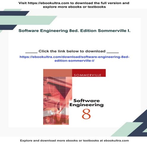 Software Engineering 8ed. Edition Sommerville I.