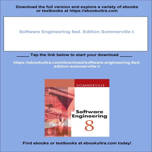 Software Engineering 8ed. Edition Sommerville I.