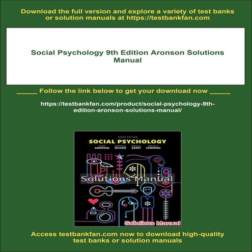 Social Psychology 9th Edition Aronson Solutions Manual | PDF