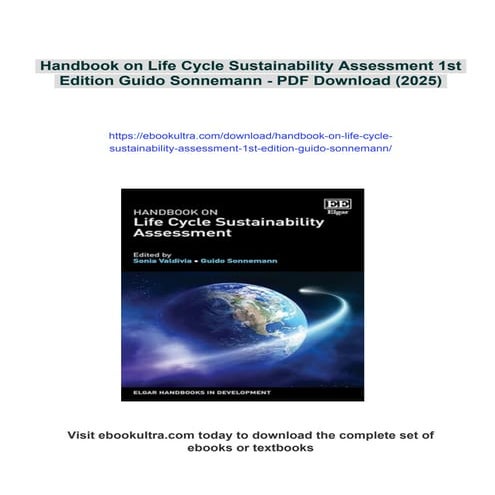 Handbook on Life Cycle Sustainability Assessment 1st Edition Guido ...