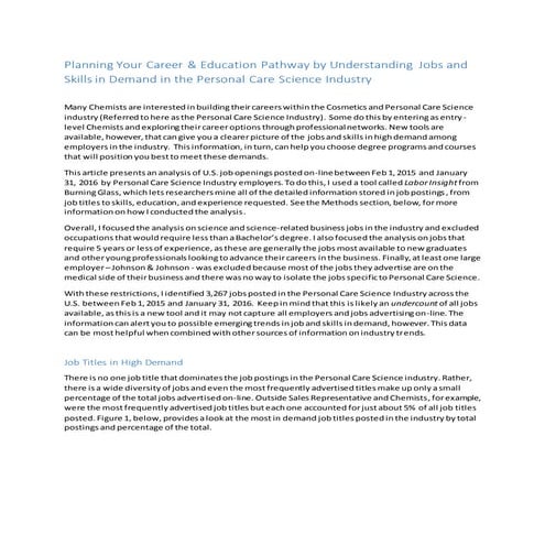 A Look at Job Postings in the Personal Care IndustryFINAL