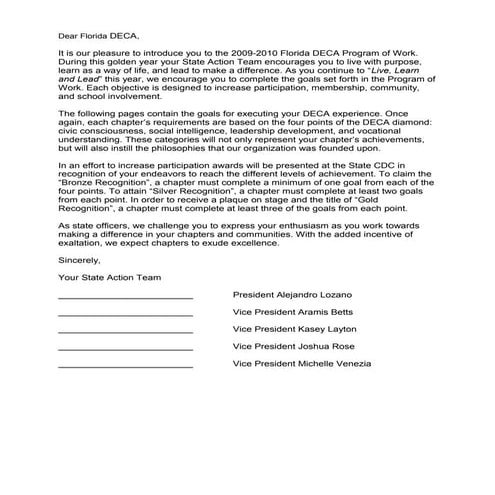 PROGRAM OF WORK 09-10