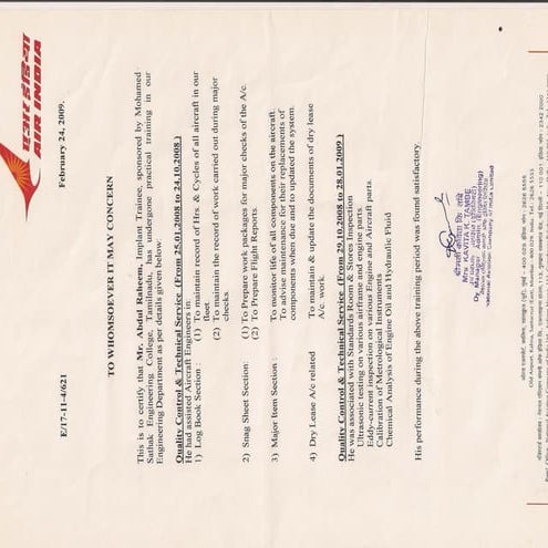 Air India Experience | PDF