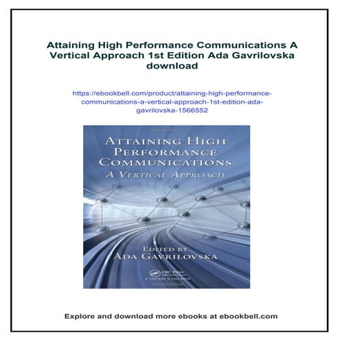 Attaining High Performance Communications A Vertical Approach 1st ...