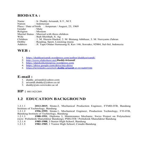 Profil & CV Duddy Arisandi_2016