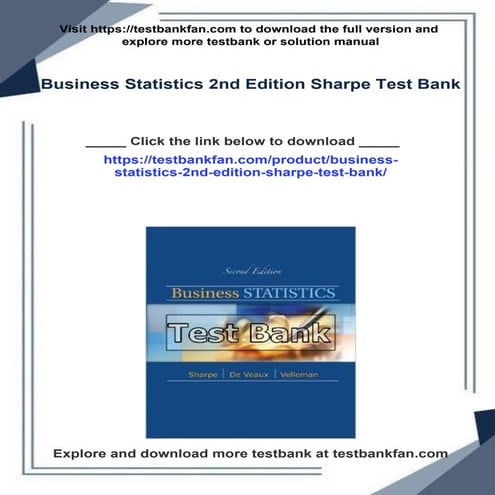 Business Statistics 2nd Edition Sharpe Test Bank | PDF