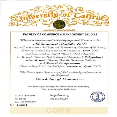 1 - Bachelor Degree Certificate