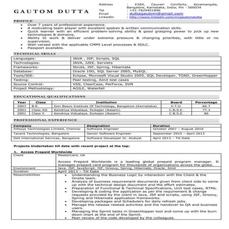 Resume Gautom Dutta