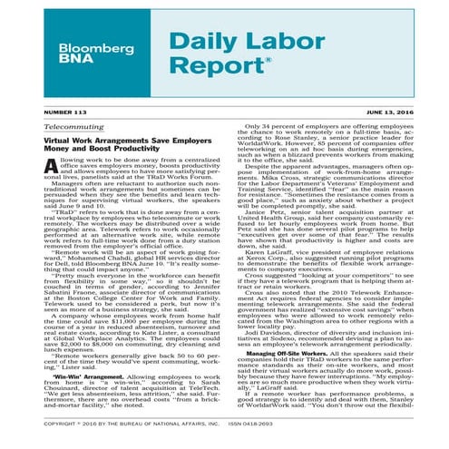 Bloomberg and Telework