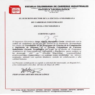 ECCI - Reconocimiento - 2003