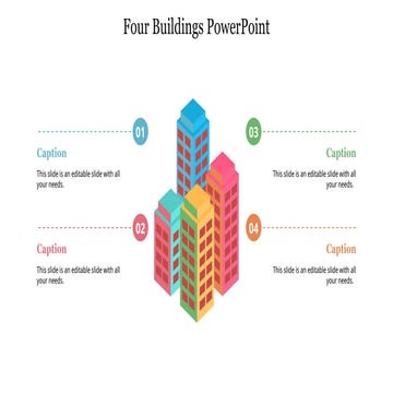 Four Buildings Presentation used for Business | PPTX