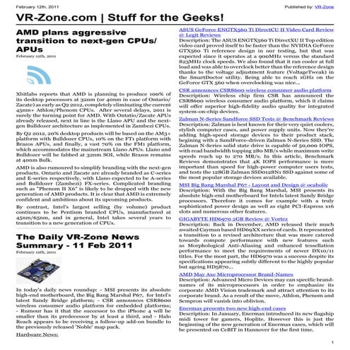 VR-Zone Technology News | Stuff for the Geeks! Issue #1