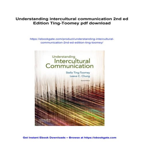 Understanding intercultural communication 2nd ed Edition Ting-Toomey
