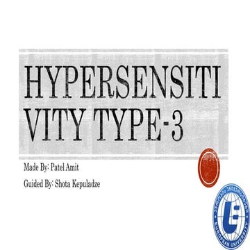 Hypersensitivity type 3