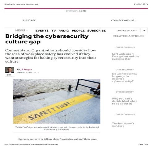 Bridging the cybersecurity culture gap