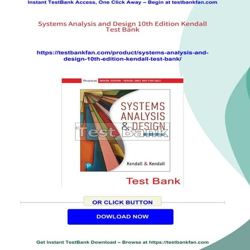 Systems Analysis and Design 10th Edition Kendall Test Bank | PDF