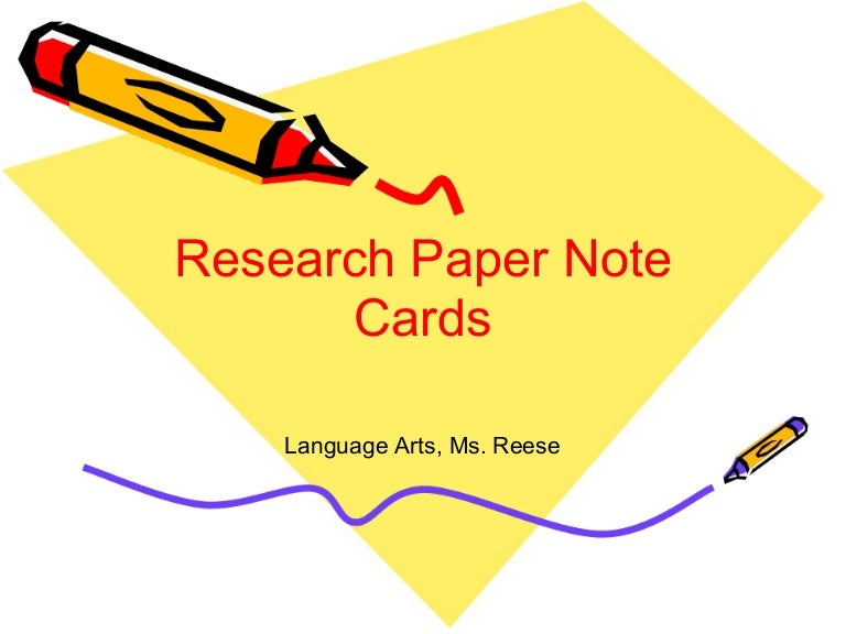 Sample note card for research paper