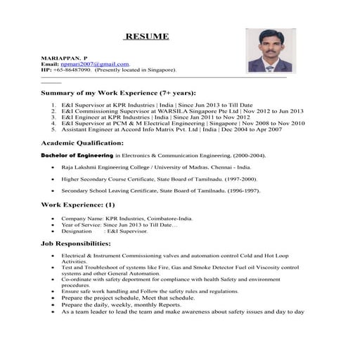 Mari's CV