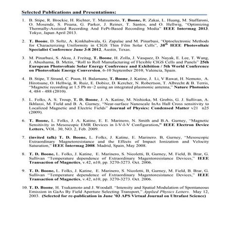 Publication and Patent List