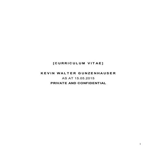 KEVIN GUNZENHAUSER CV MAY 2015