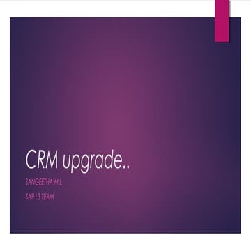 CRM upgrade