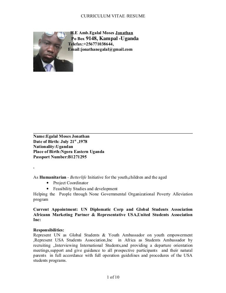 Cv Resume Jonathan M Egalal