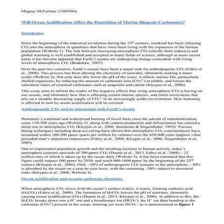 2198456m Will Atmospheric CO2 Affect Deposition of Marine Biogenic Carbonates