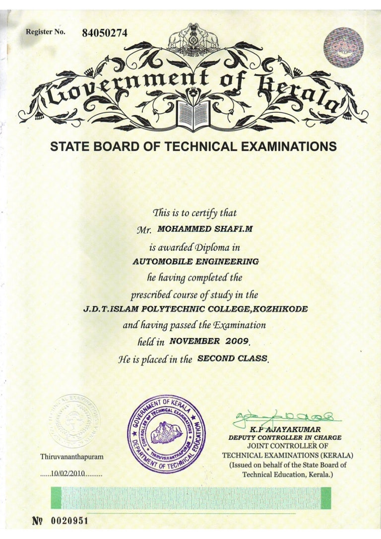 Diploma In Automobile Engg_20042007