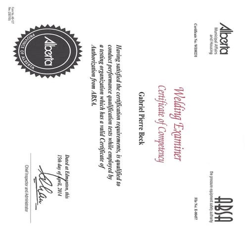 ABSA Wall Cert. | PDF