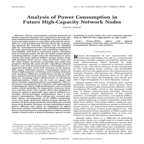 78 ieee analysis of power consumption in future high capicity network nodes