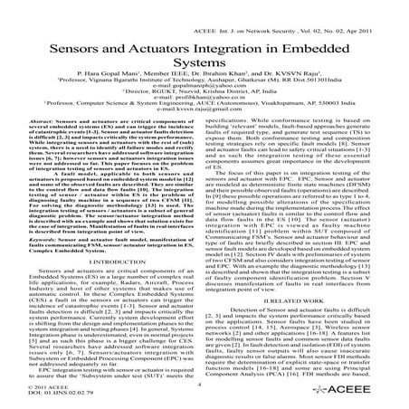 Sensors and Actuators Integration in Embedded Systems