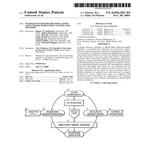 79   roger n. anderson - 6826483 - petroleum reservoir simulation and charact...