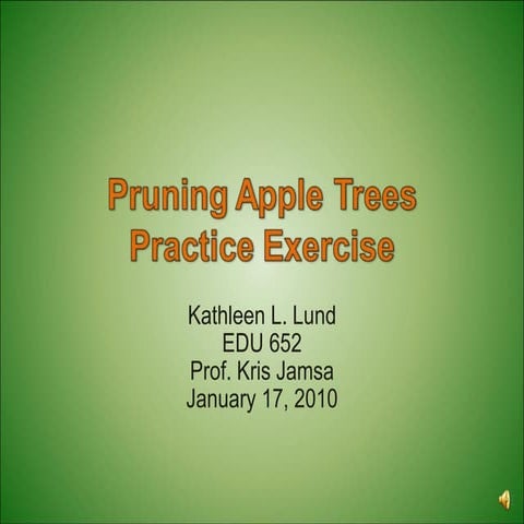 Pruning Apple Trees Practice Exercise | PPT