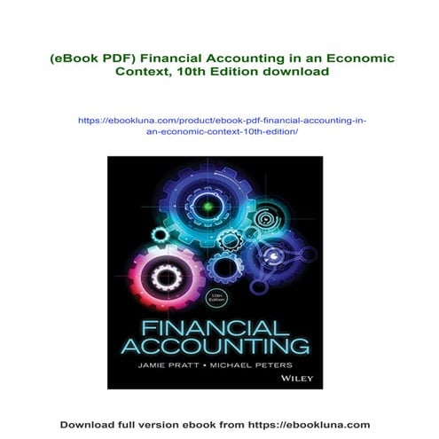 (eBook PDF) Financial Accounting in an Economic Context, 10th Edition | PDF