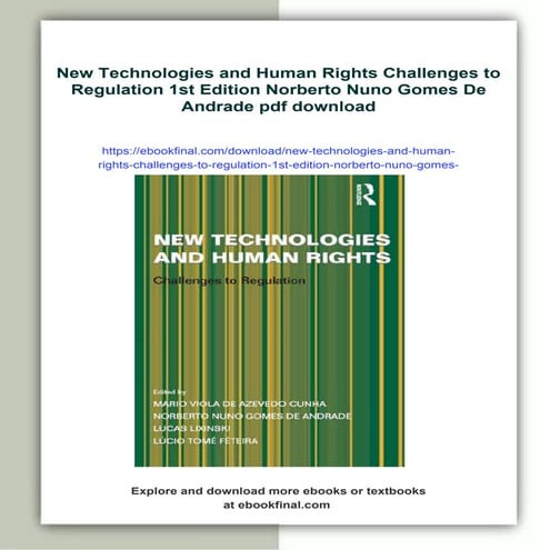 New Technologies and Human Rights Challenges to Regulation 1st Edition ...