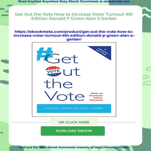 Get Out the Vote How to Increase Voter Turnout 4th Edition Donald P ...