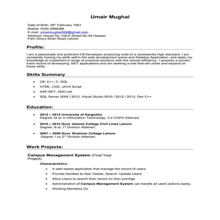 Mohamed Ali CV | DOC