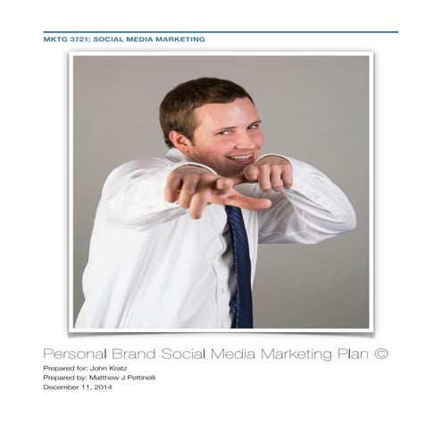 Matthew Pettinelli Personal Brand Social Media Marketing Plan